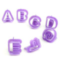 40 piezas DIY English Alphabet Número de letra de letras Fondant Molde, galletas, moldes para hornear para niños, cortadores de galletas y sellos al por mayor
